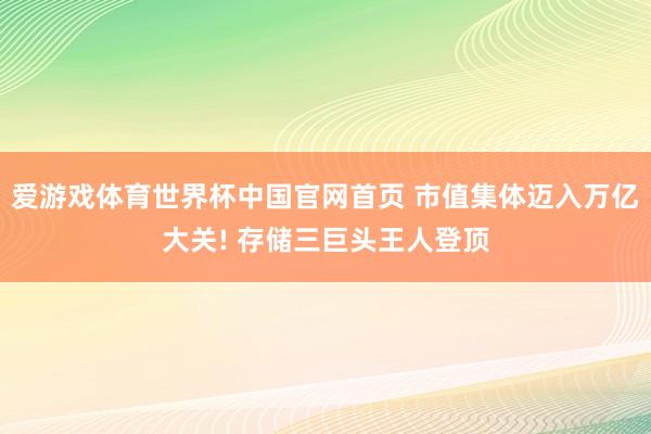 爱游戏体育世界杯中国官网首页 市值集体迈入万亿大关! 存储三巨头王人登顶
