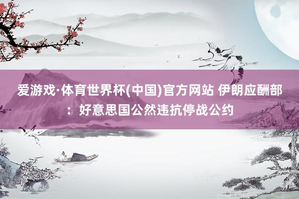 爱游戏·体育世界杯(中国)官方网站 伊朗应酬部:好意思国公然违抗停战公约