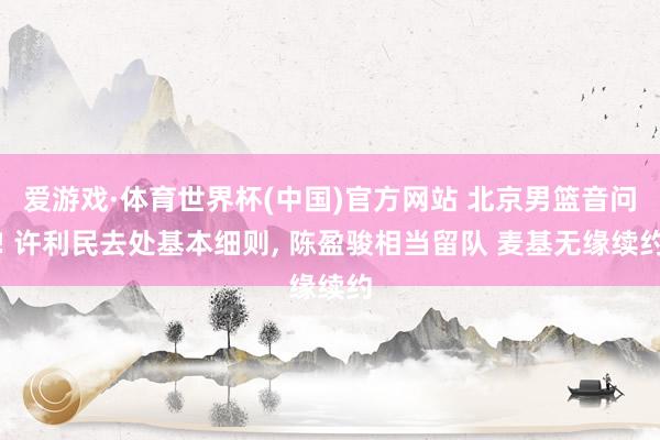 爱游戏·体育世界杯(中国)官方网站 北京男篮音问! 许利民去处基本细则, 陈盈骏相当留队 麦基无缘续约