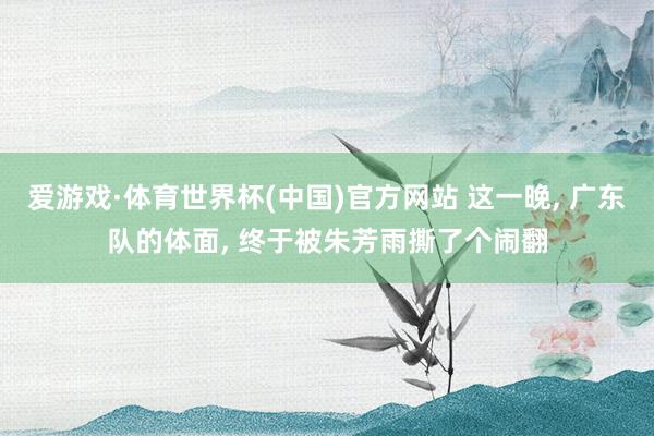 爱游戏·体育世界杯(中国)官方网站 这一晚, 广东队的体面, 终于被朱芳雨撕了个闹翻