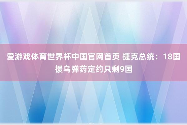 爱游戏体育世界杯中国官网首页 捷克总统:18国援乌弹药定约只剩9国