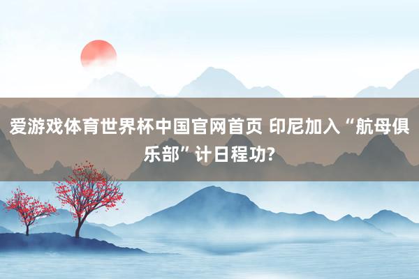 爱游戏体育世界杯中国官网首页 印尼加入“航母俱乐部”计日程功?