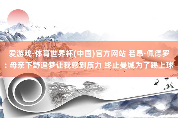 爱游戏·体育世界杯(中国)官方网站 若昂·佩德罗: 母亲下野追梦让我感到压力 终止曼城为了踢上球