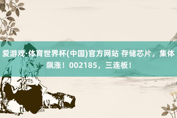 爱游戏·体育世界杯(中国)官方网站 存储芯片,集体飙涨!002185,三连板!