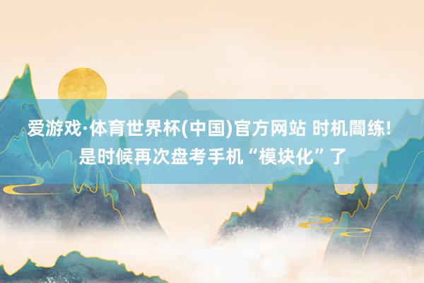 爱游戏·体育世界杯(中国)官方网站 时机闇练! 是时候再次盘考手机“模块化”了
