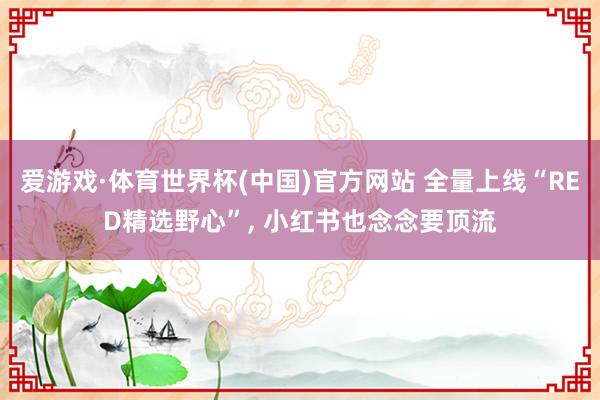 爱游戏·体育世界杯(中国)官方网站 全量上线“RED精选野心”, 小红书也念念要顶流