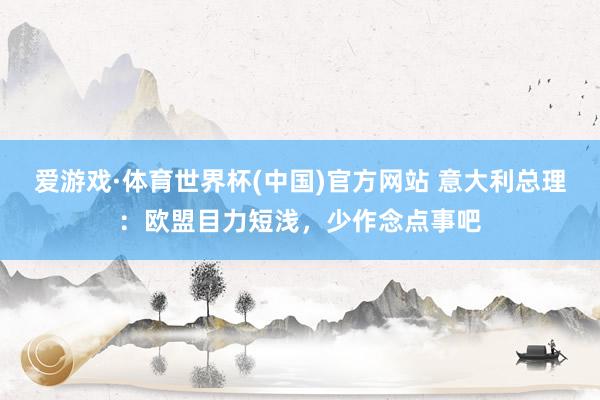 爱游戏·体育世界杯(中国)官方网站 意大利总理:欧盟目力短浅,少作念点事吧