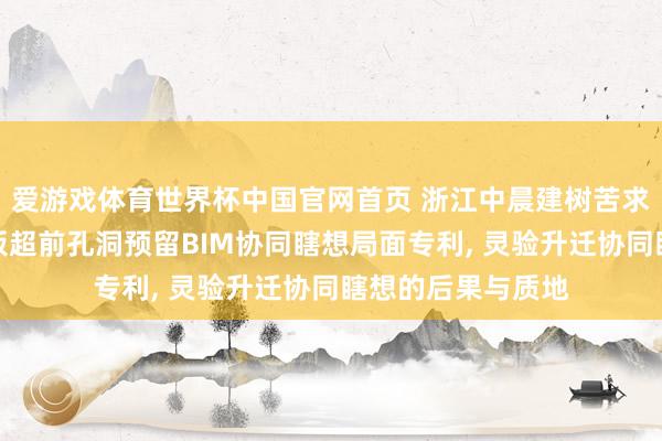 爱游戏体育世界杯中国官网首页 浙江中晨建树苦求双层发泡陶瓷墙板超前孔洞预留BIM协同瞎想局面专利, 灵验升迁协同瞎想的后果与质地