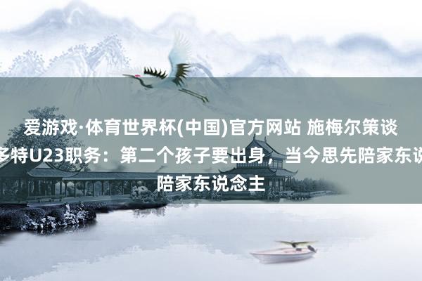 爱游戏·体育世界杯(中国)官方网站 施梅尔策谈辞去多特U23职务：第二个孩子要出身，当今思先陪家东说念主