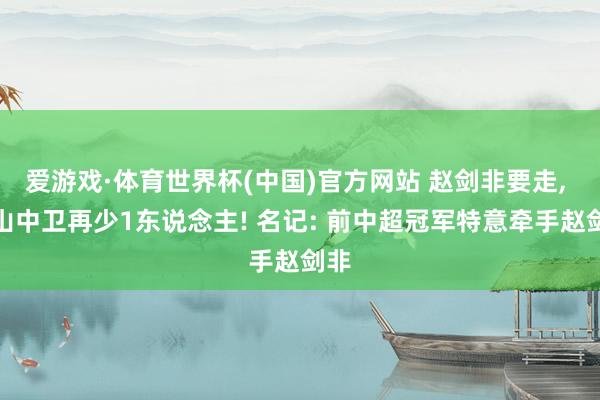 爱游戏·体育世界杯(中国)官方网站 赵剑非要走, 泰山中卫再少1东说念主! 名记: 前中超冠军特意牵手赵剑非