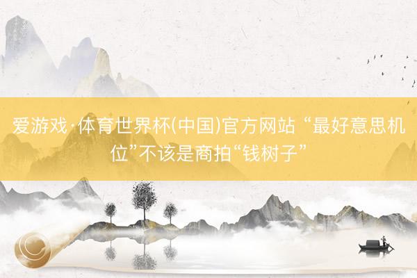 爱游戏·体育世界杯(中国)官方网站 “最好意思机位”不该是商拍“钱树子”
