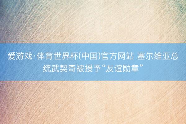 爱游戏·体育世界杯(中国)官方网站 塞尔维亚总统武契奇被授予“友谊勋章”